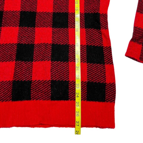 Women's Loft Buffalo Check Sweater Black/Red Size Small - Picture 4 of 6
